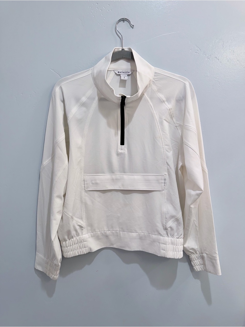 Athleta White Ripstop Half-Zip Pullover Anorak Jacket Quarter Zip Windbreaker S - Picture 4 of 11